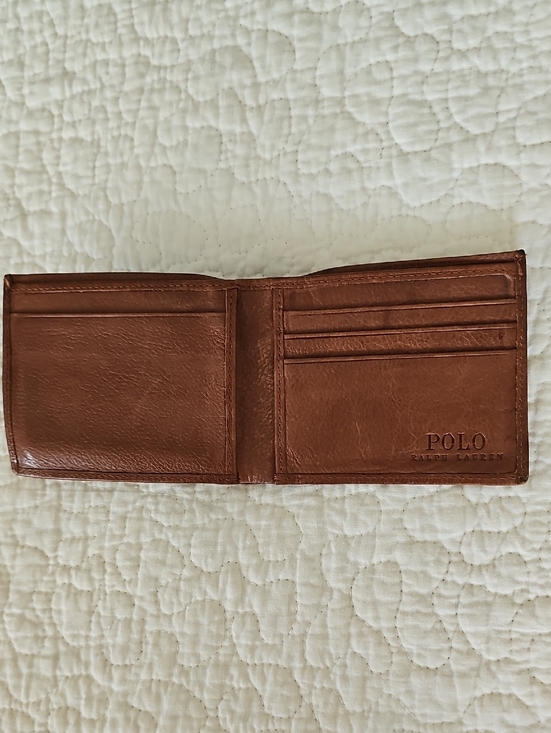 Polo Ralph Lauren Other - 🟫HP🟫Vintage Polo Ralph Lauren Men's Pebbled Leather Bifold Wallet Pony Logo